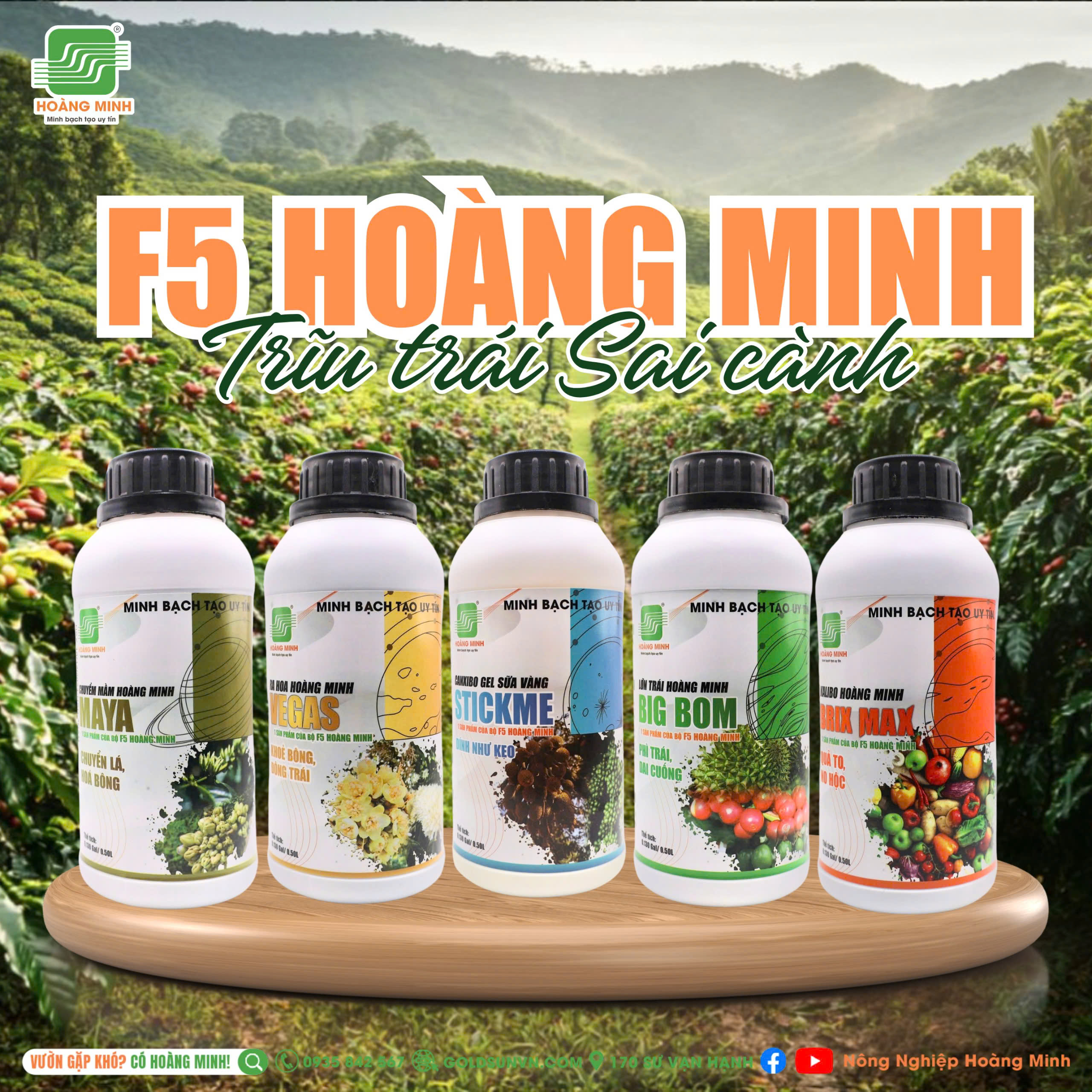 Bộ sản phẩm F5 Hoàng Minh giúp ra hoa đậu trái