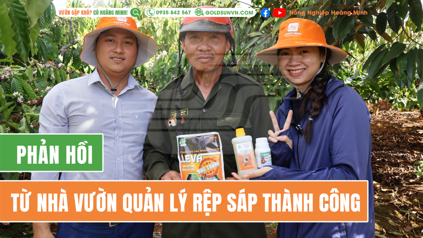 Phản hồi từ nhà vườn quản lý rệp thành công
